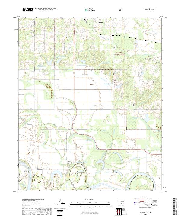 Idabel SE, OK-TX — USGS 7.5-minute topo (2022)
