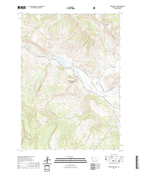 Upper Slide Lake, WY — USGS 7.5-minute topo (2021)