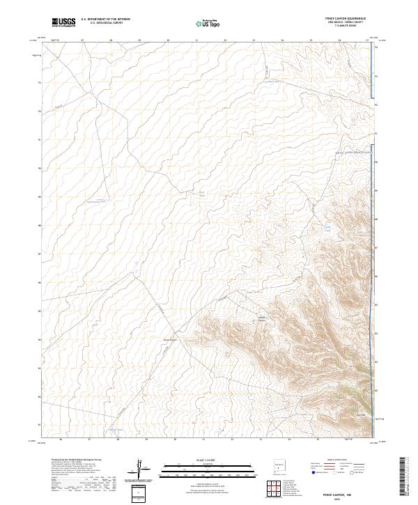 Fence Canyon, NM — USGS 7.5-minute topo (2023)