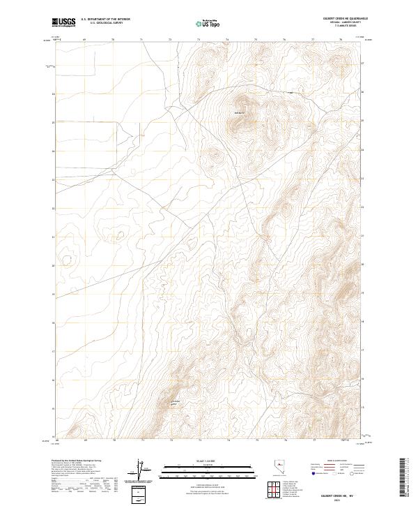 Gilbert Creek NE, NV — USGS 7.5-minute topo (2021)