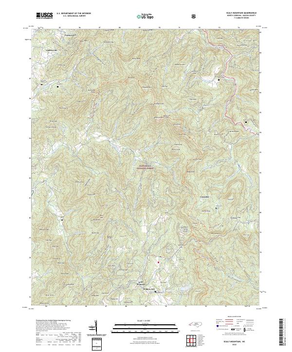Scaly Mountain, NC — USGS 7.5-minute topo (2022)