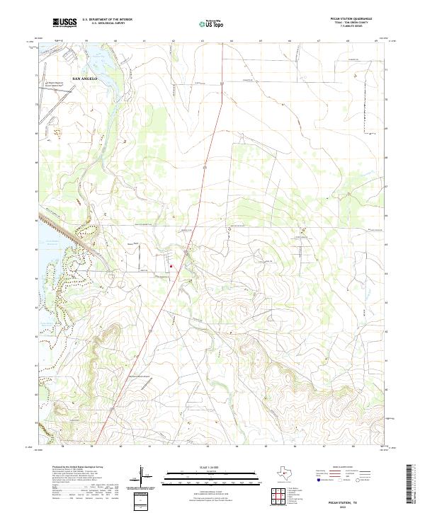 Pecan Station, TX — USGS 7.5-minute topo (2022)