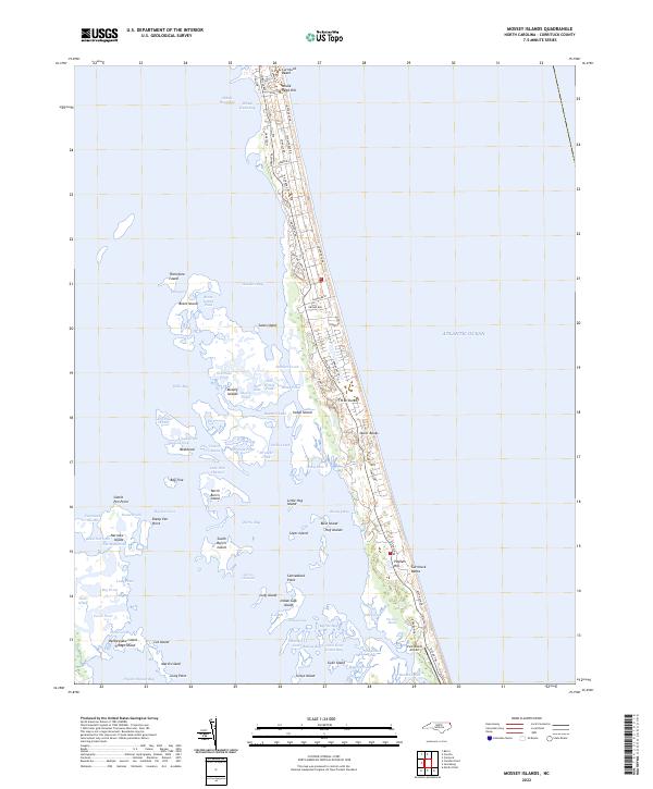 Mossey Islands, NC — USGS 7.5-minute topo (2022)