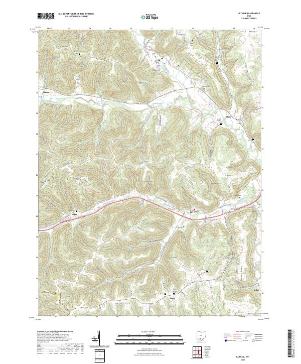 Latham, OH — USGS 7.5-minute topo (2023)
