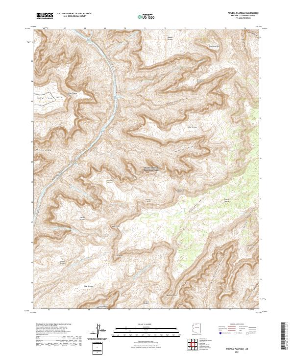 Powell Plateau, AZ — USGS 7.5-minute topo (2021)