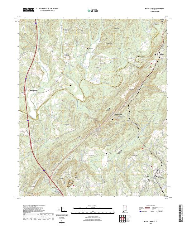 Blount Springs, AL — USGS 7.5-minute topo (2024)