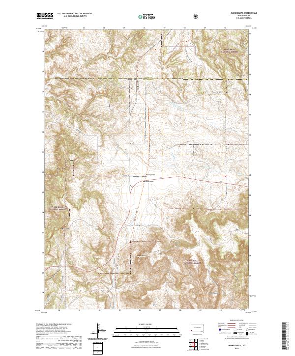 Minnekahta, SD — USGS 7.5-minute topo (2021)