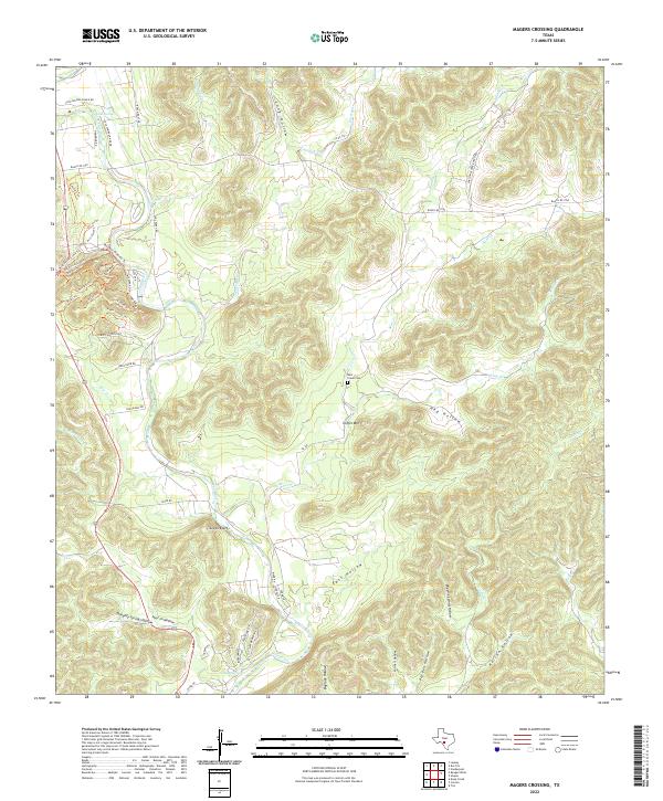 Magers Crossing, TX — USGS 7.5-minute topo (2022)