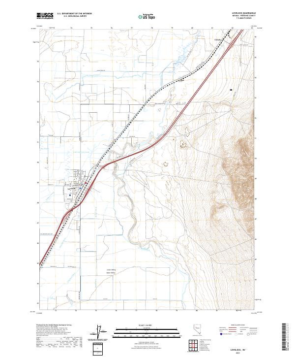 Lovelock, NV — USGS 7.5-minute topo (2021)