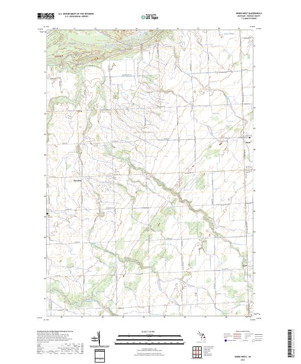 Kinde West, MI — USGS 7.5-minute topo (2023)