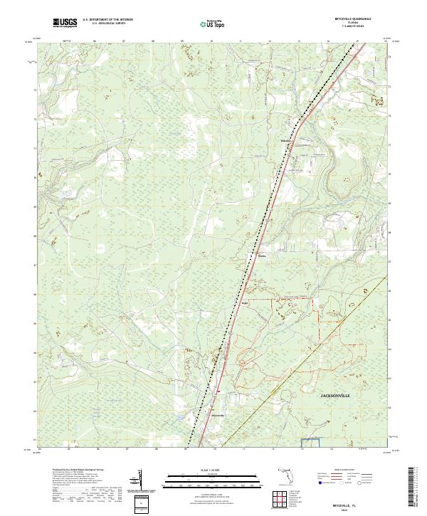 Bryceville, FL — USGS 7.5-minute topo (2024)