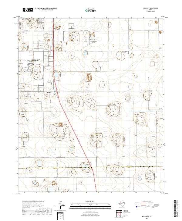 Woodrow, TX — USGS 7.5-minute topo (2022)