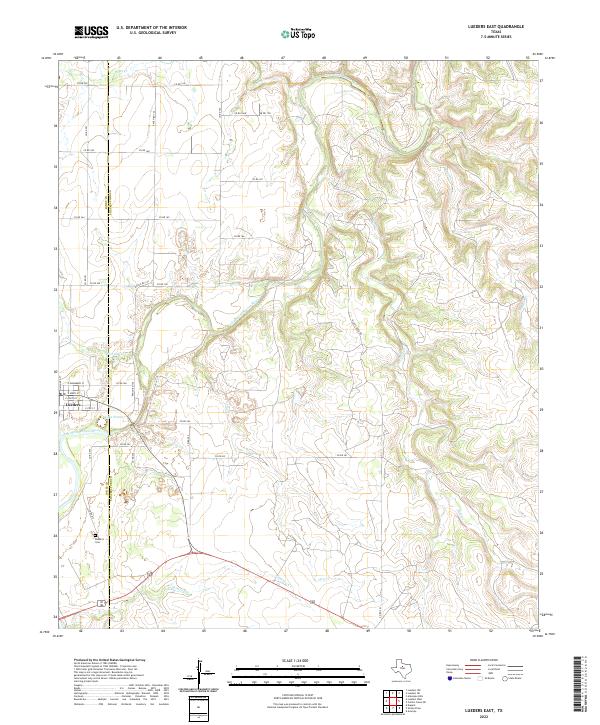 Lueders East, TX — USGS 7.5-minute topo (2022)