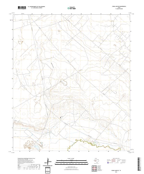 China Lake NE, TX — USGS 7.5-minute topo (2022)