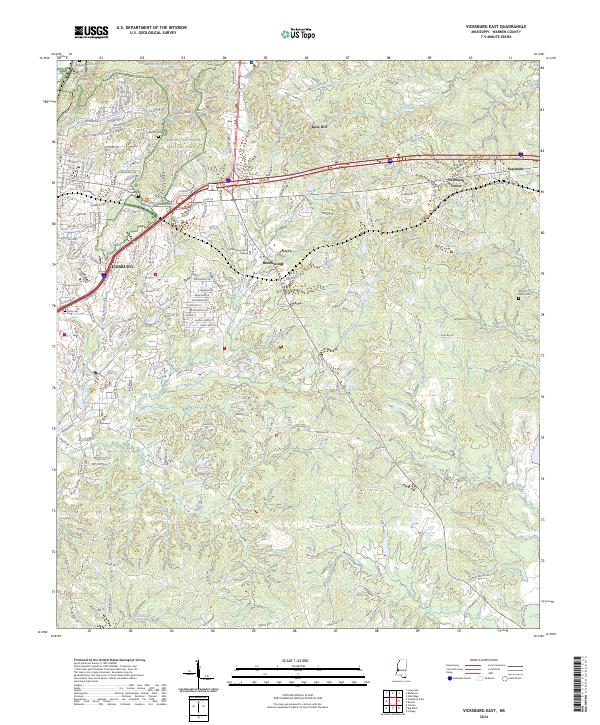 Vicksburg East, MS — USGS 7.5-minute topo (2024)