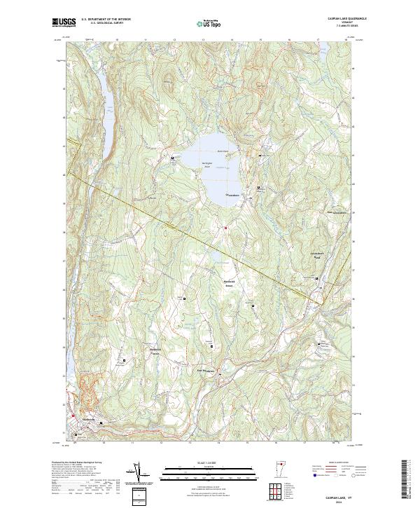 Caspian Lake, VT — USGS 7.5-minute topo (2024)
