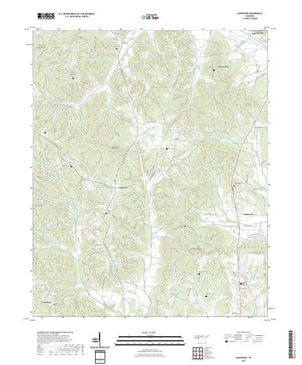 Leapwood, TN — USGS 7.5-minute topo (2022)