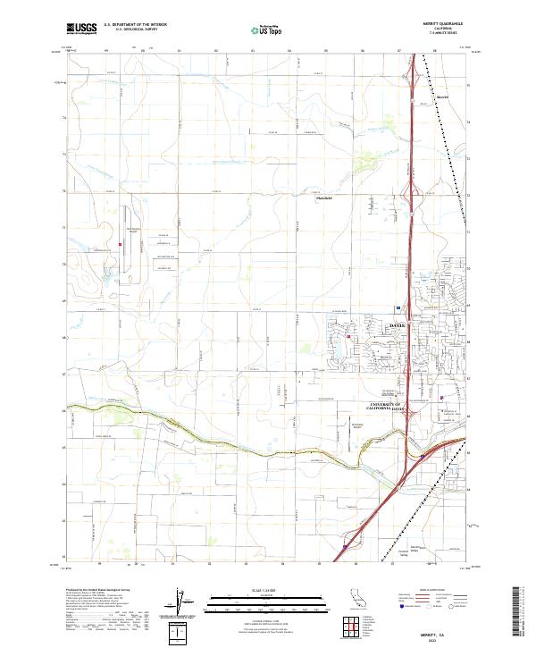 Merritt, CA — USGS 7.5-minute topo (2022)