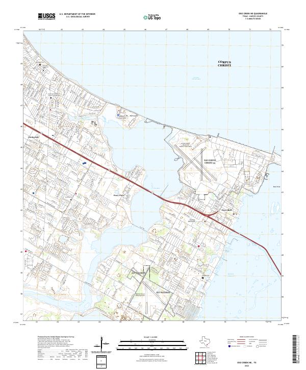 Oso Creek NE, TX — USGS 7.5-minute topo (2022)