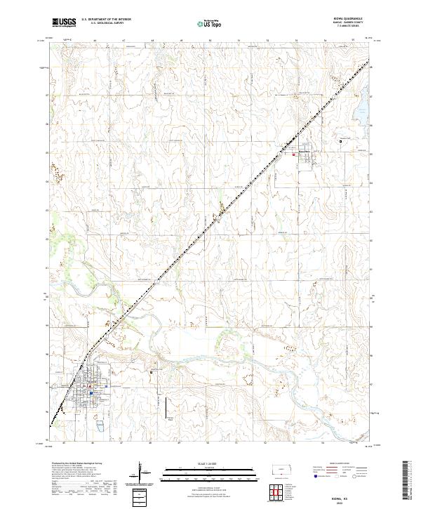 Kiowa, KS — USGS 7.5-minute topo (2022)