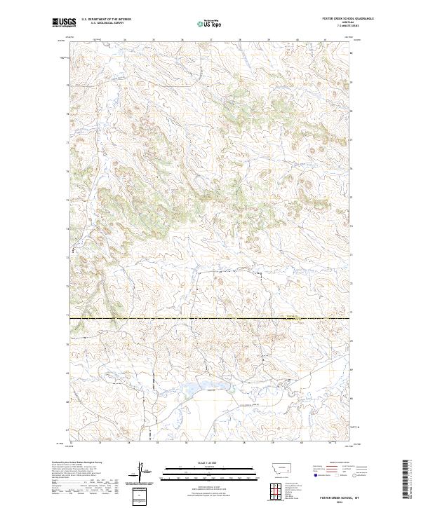 Foster Creek School, MT — USGS 7.5-minute topo (2024)