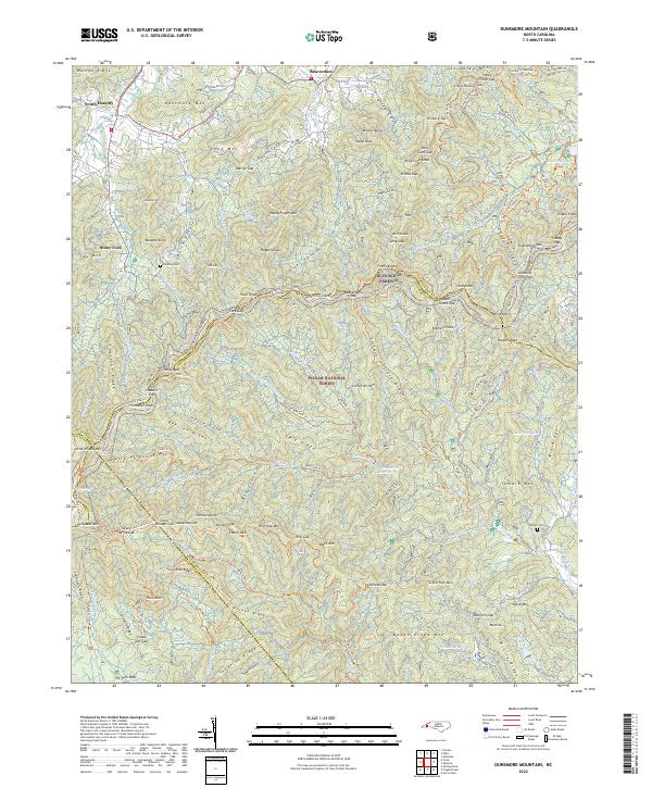 Dunsmore Mountain, NC — USGS 7.5-minute topo (2022)