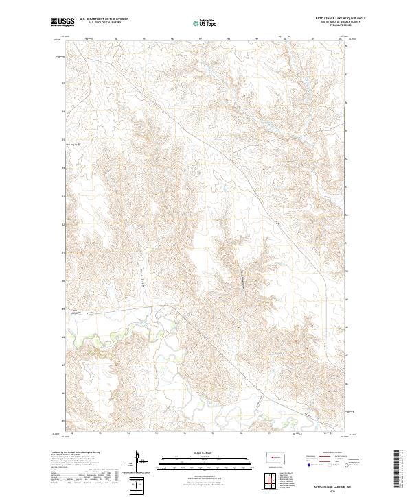 Rattlesnake Lake NE, SD — USGS 7.5-minute topo (2021)