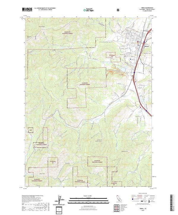 Yreka, CA — USGS 7.5-minute topo (2022)
