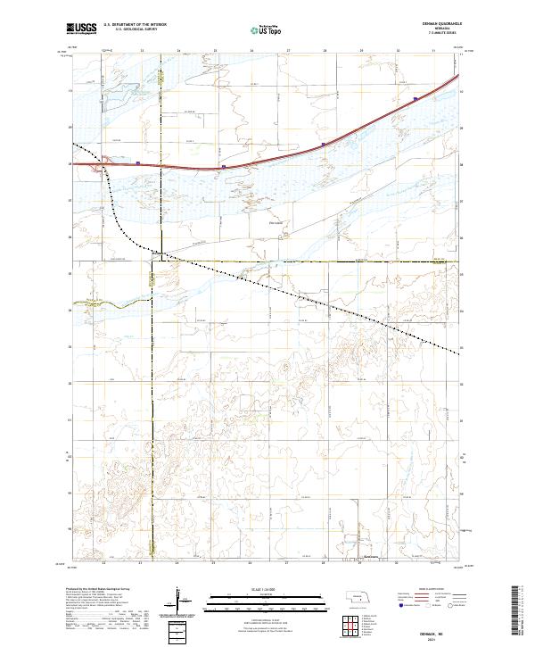 Denman, NE — USGS 7.5-minute topo (2021)