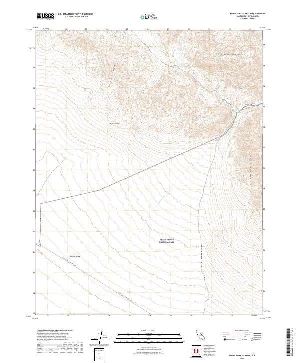 Horse Thief Canyon, CA — USGS 7.5-minute topo (2021)