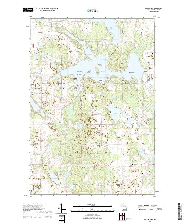 Balsam Lake, WI — USGS 7.5-minute topo (2022)