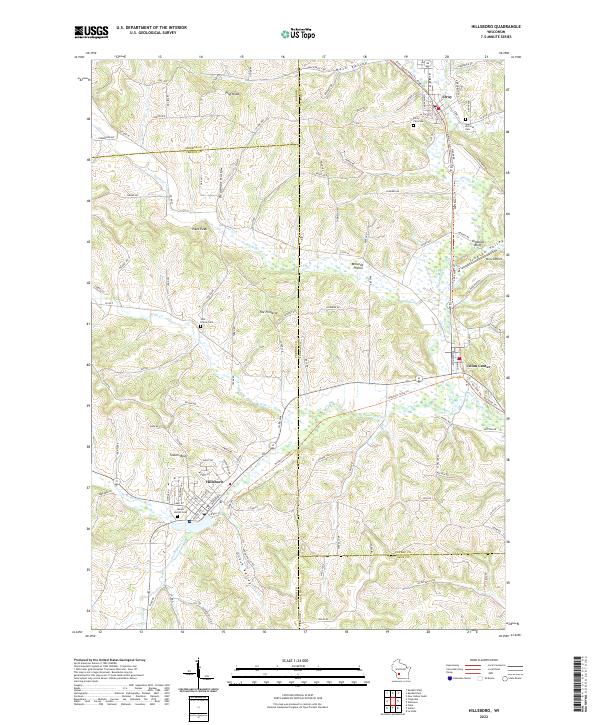 Hillsboro, WI — USGS 7.5-minute topo (2022)