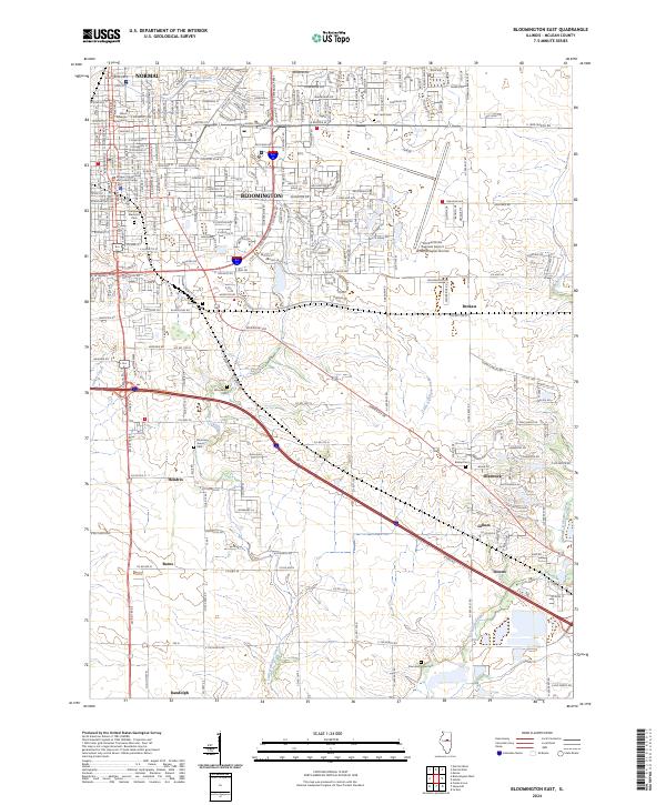 Bloomington East, IL — USGS 7.5-minute topo (2024)
