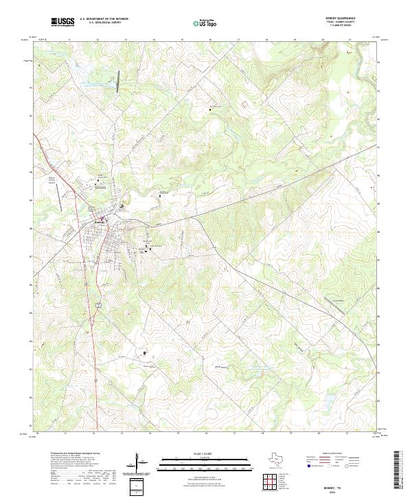 Kenedy, TX — USGS 7.5-minute topo (2022)