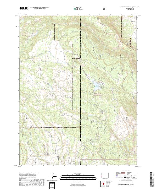 Buckeye Reservoir, CO-UT — USGS 7.5-minute topo (2022)