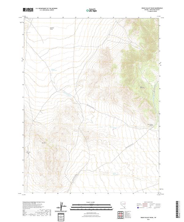 Grass Valley Wash, NV — USGS 7.5-minute topo (2021)