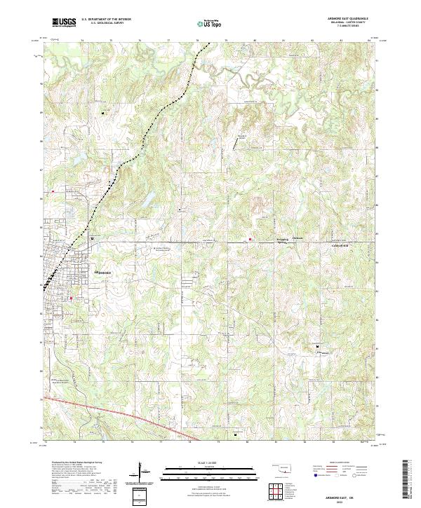 Ardmore East, OK — USGS 7.5-minute topo (2022)