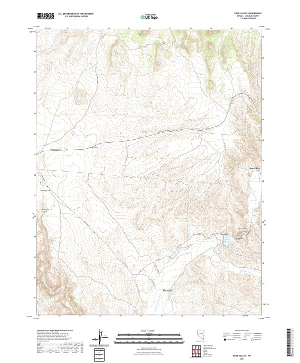 Rose Valley, NV — USGS 7.5-minute topo (2021)