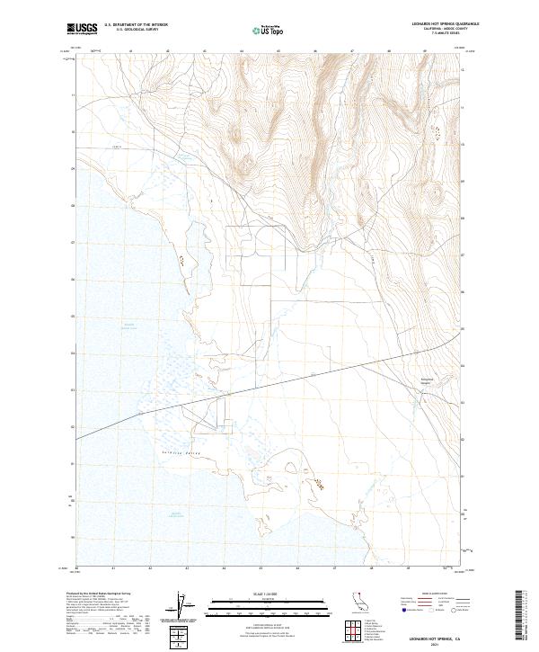 Leonards Hot Springs, CA — USGS 7.5-minute topo (2021)