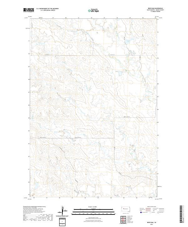Reed Dam, SD — USGS 7.5-minute topo (2021)