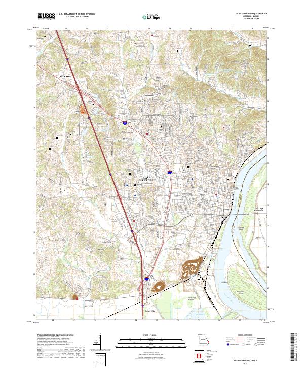 Cape Girardeau, MO-IL — USGS 7.5-minute topo (2021)