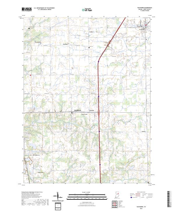 Van Buren, IN — USGS 7.5-minute topo (2022)