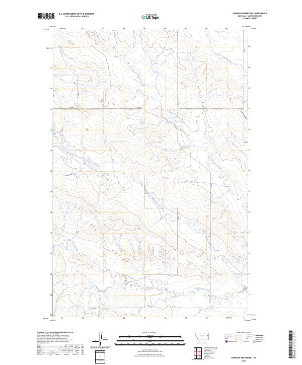 Johnson Reservoir, MT — USGS 7.5-minute topo (2024)