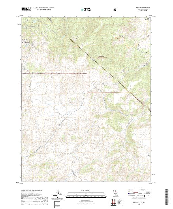 Dome Hill, CA-NV — USGS 7.5-minute topo (2021)