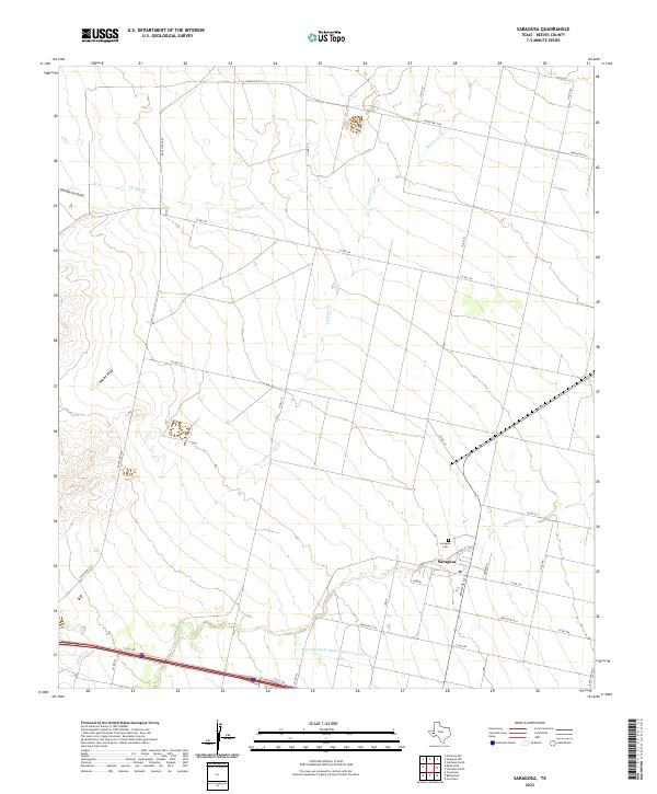 Saragosa, TX — USGS 7.5-minute topo (2022)