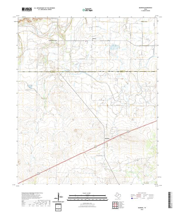 Mankins, TX — USGS 7.5-minute topo (2022)