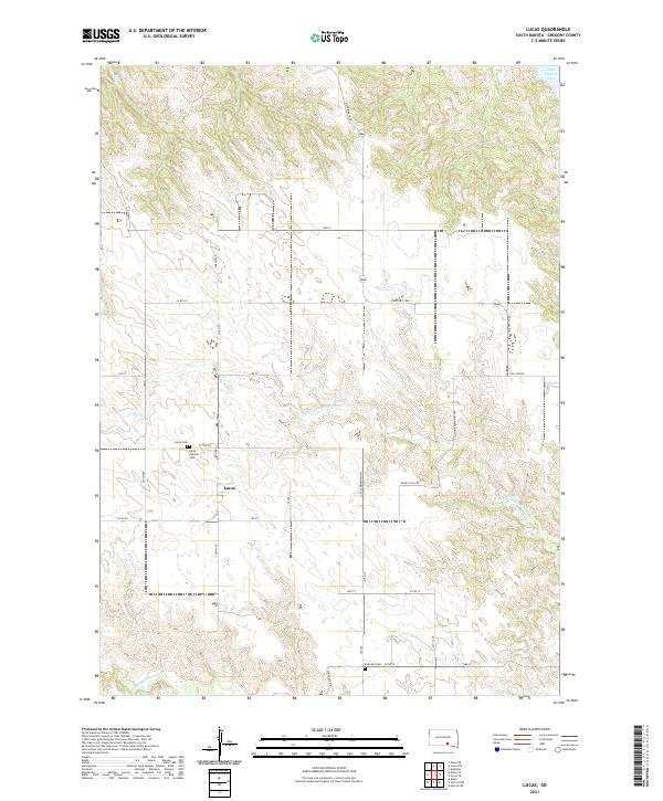 Lucas, SD — USGS 7.5-minute topo (2021)