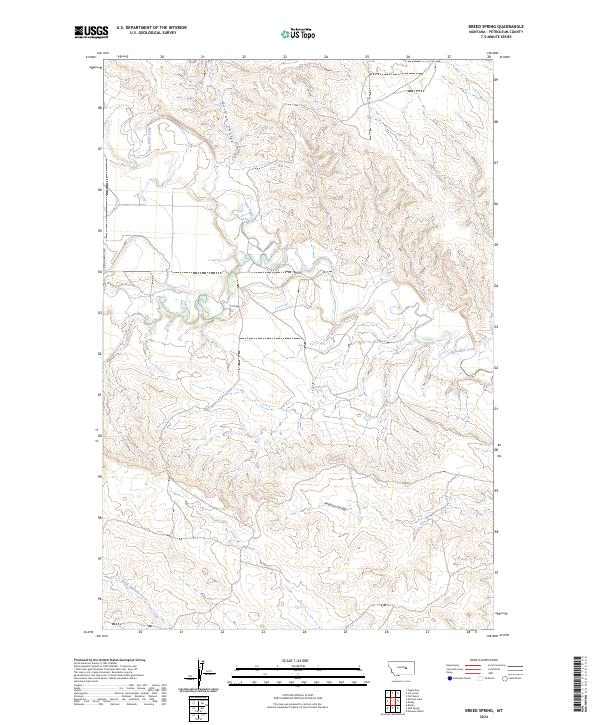 Breed Spring, MT — USGS 7.5-minute topo (2024)
