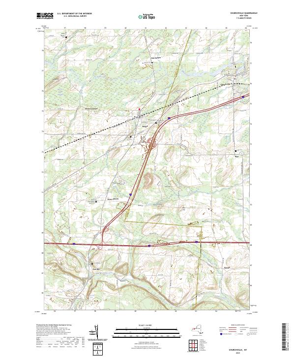 Churchville, NY — USGS 7.5-minute topo (2023)