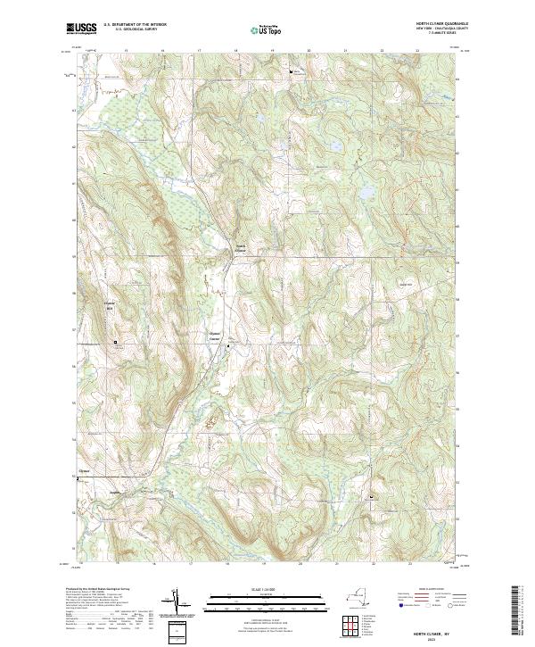 North Clymer, NY — USGS 7.5-minute topo (2023)
